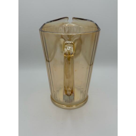 Vtg Carnival Glass Pitcher Jeanette Marigold Orange 8.5" Irredescent Lusterware - Picture 4 of 7